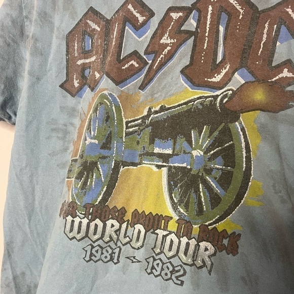 AC/DC Tie Dye For Those About to Rock World Tour Concert Band Tee M/L - Picture 2 of 4